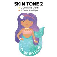 Mermaid Shaped Fill-In Invitations - 12 Ct