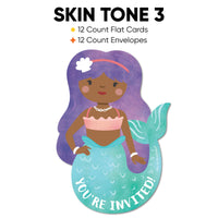 Mermaid Shaped Fill-In Invitations - 12 Ct