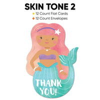 Mermaid Birthday Party Thank You Cards - 12 Ct