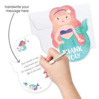 Mermaid Birthday Party Thank You Cards - 12 Ct