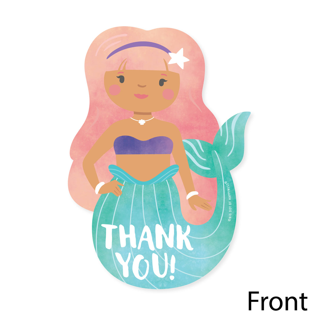 Mermaid Birthday Party Thank You Cards - 12 Ct