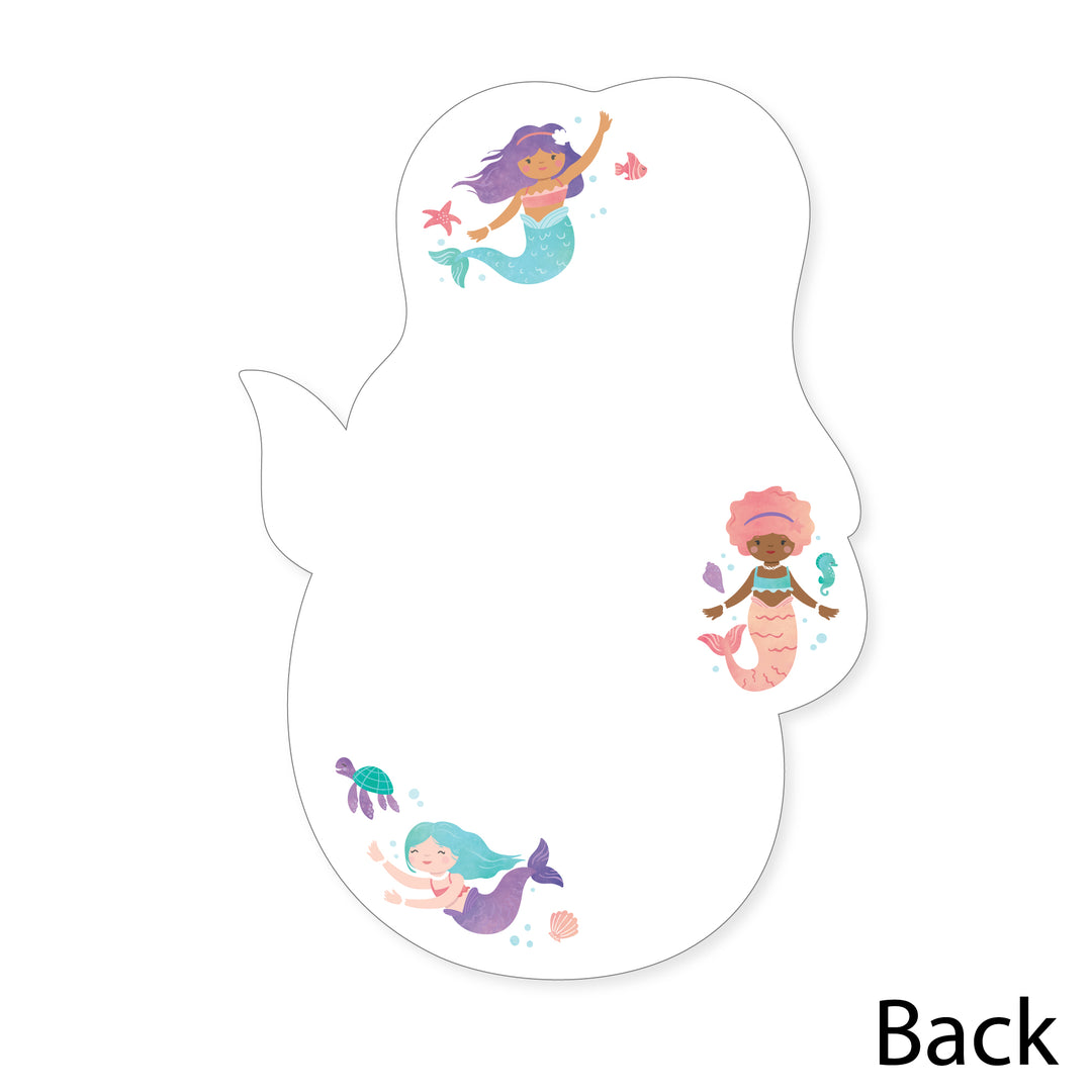 Mermaid Birthday Party Thank You Cards - 12 Ct