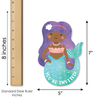Mermaid Shaped Fill-In Invitations - 12 Ct