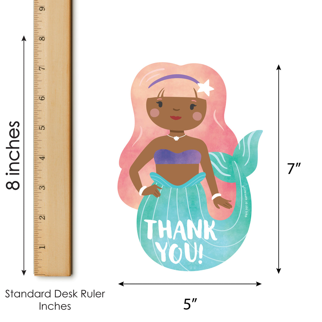 Mermaid Birthday Party Thank You Cards - 12 Ct