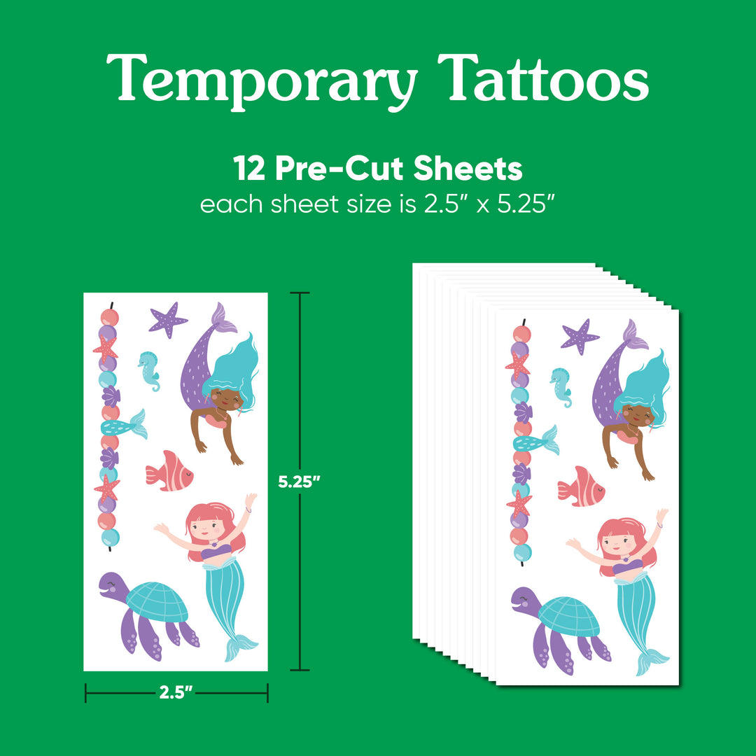 Mermaid Temporary Tattoos - 84 Ct