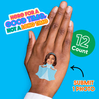 Custom Face Princess Temporary Tattoos - 12 Ct