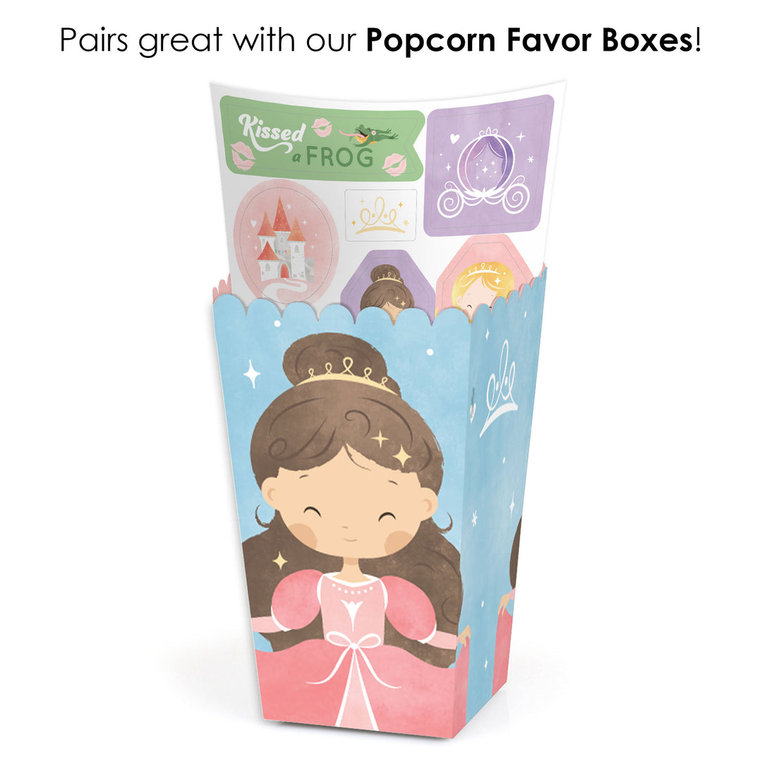 Princess Birthday Party Favor Stickers - 12 Sheets - 120 Stickers
