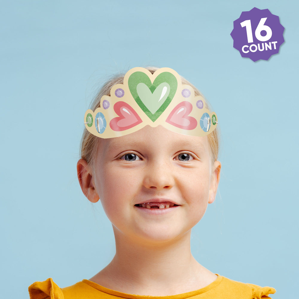 Princess Paper Crown Headbands - 16 Ct