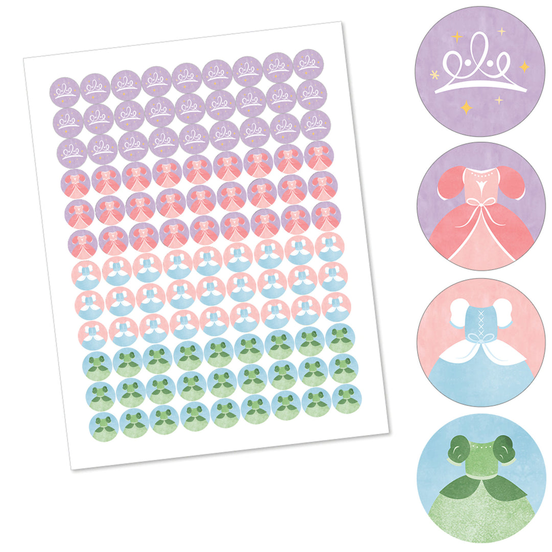 Princess Candy Stickers - 1 Sheet of 108