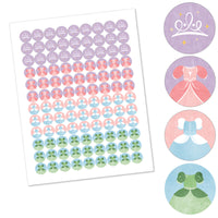 Princess Candy Stickers - 1 Sheet of 108