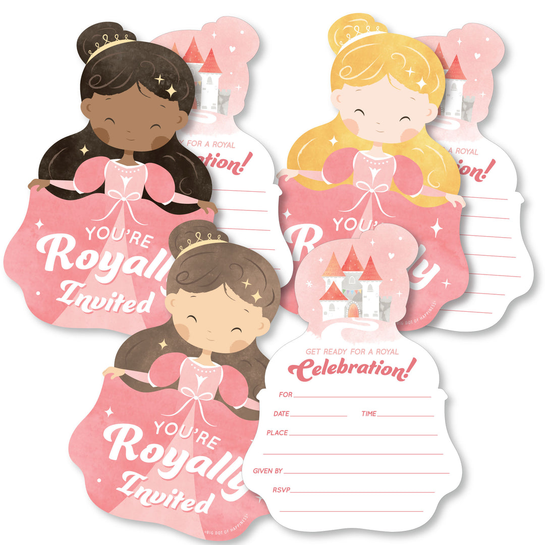 Princess Shaped Fill-In Invitations - 12 Ct