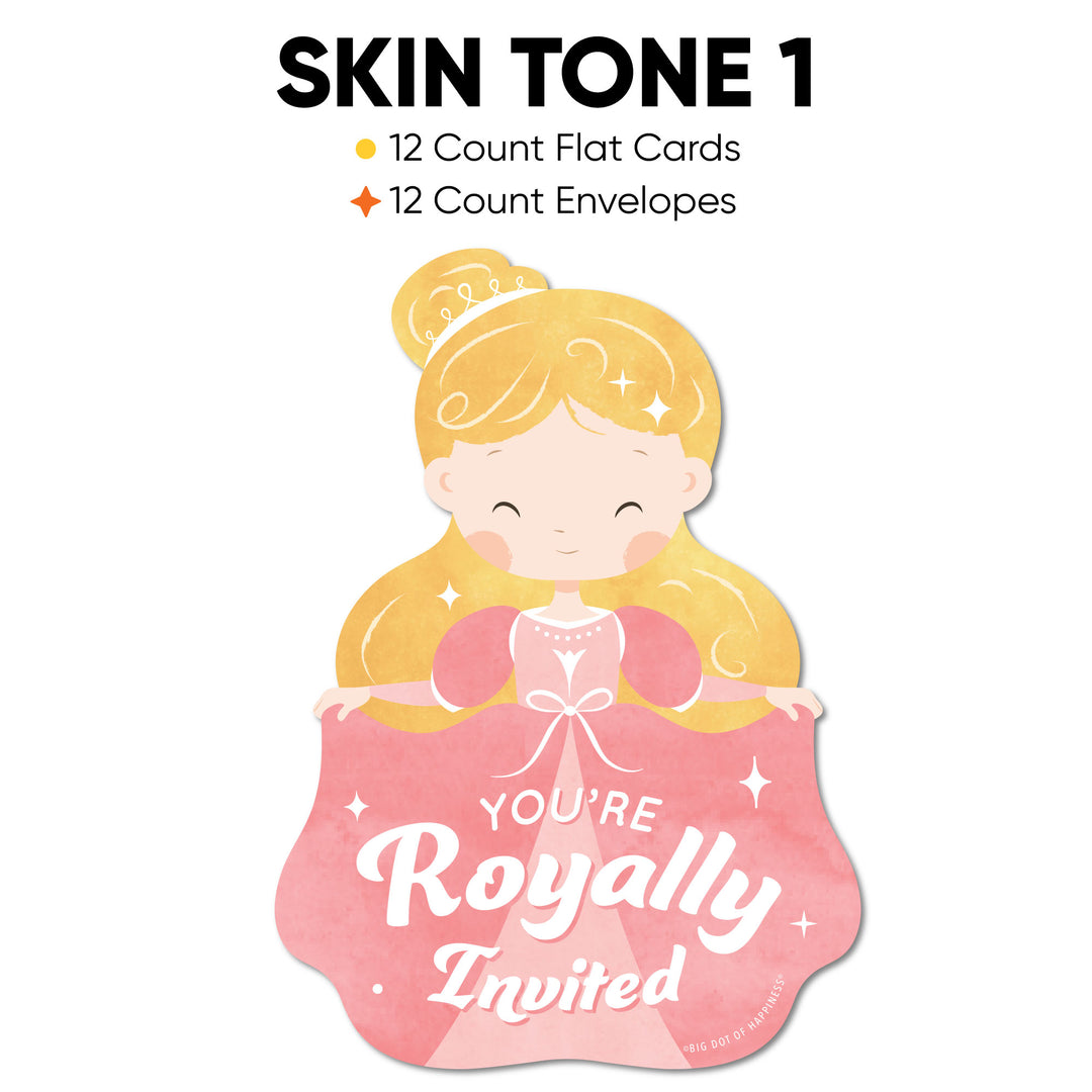 Princess Shaped Fill-In Invitations - 12 Ct