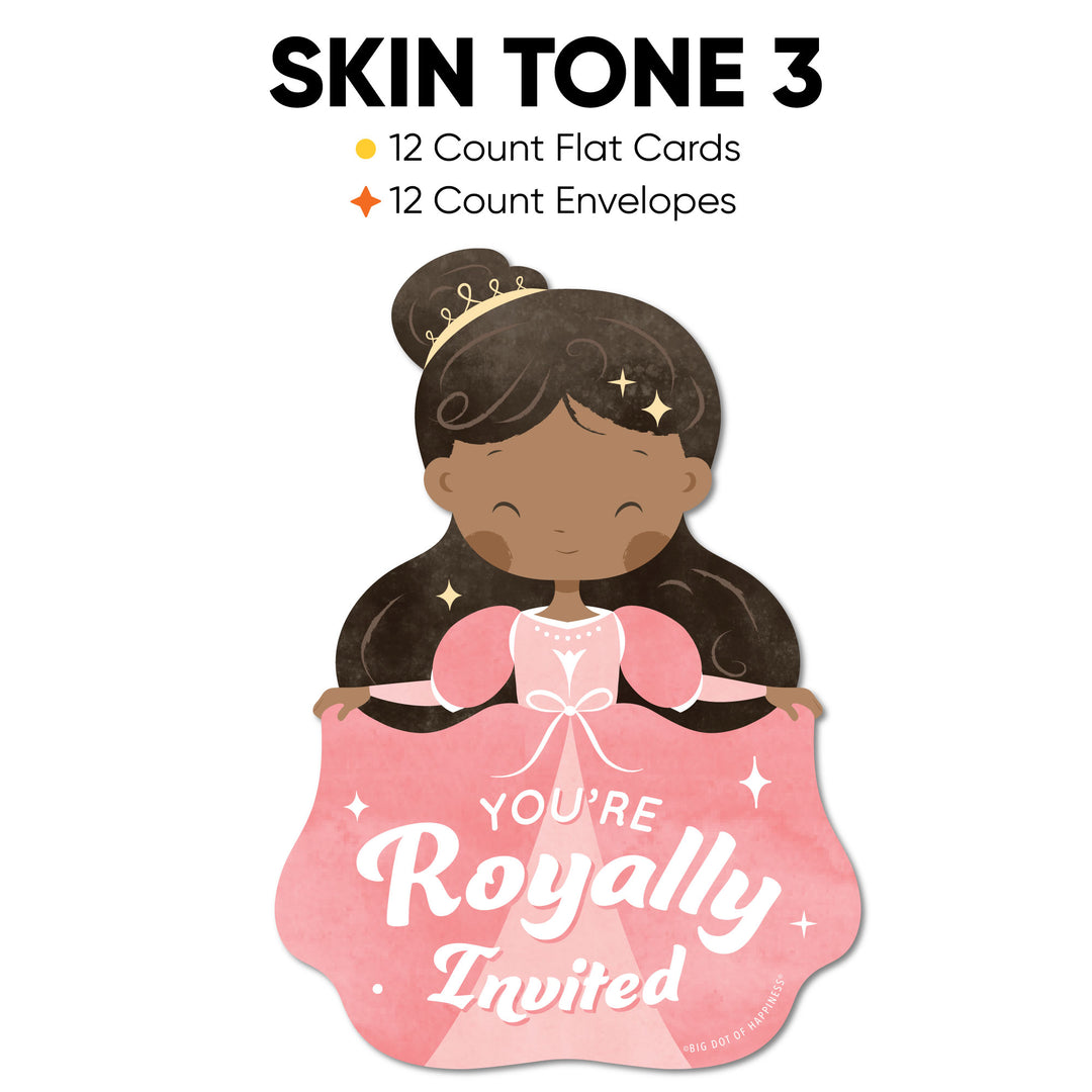 Princess Shaped Fill-In Invitations - 12 Ct