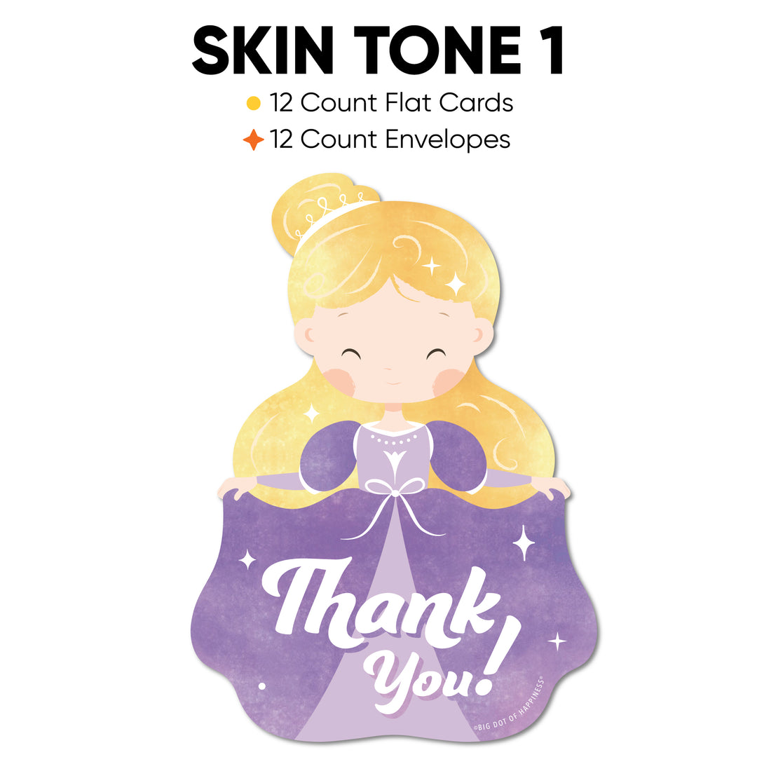 Princess Birthday Party Thank You Cards - 12 Ct