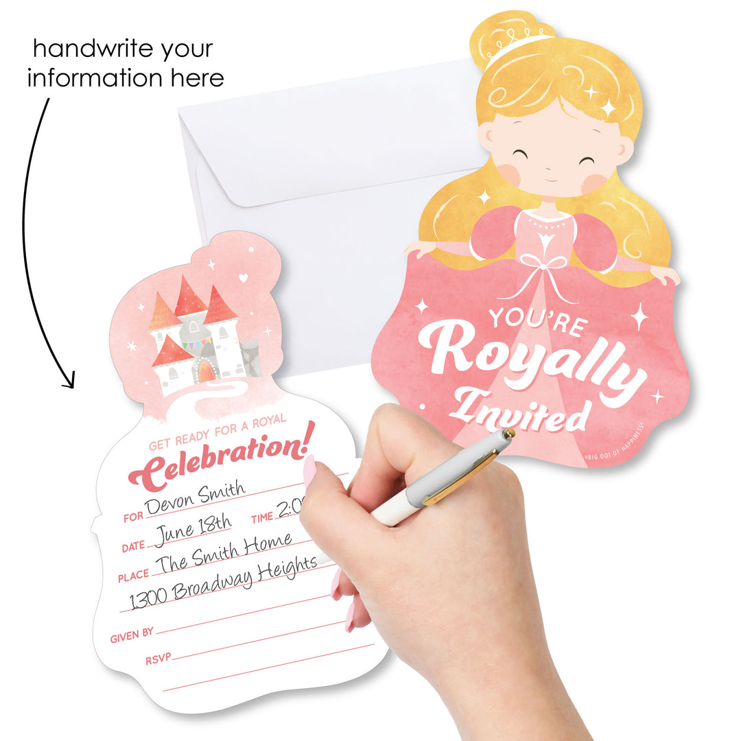 Princess Shaped Fill-In Invitations - 12 Ct