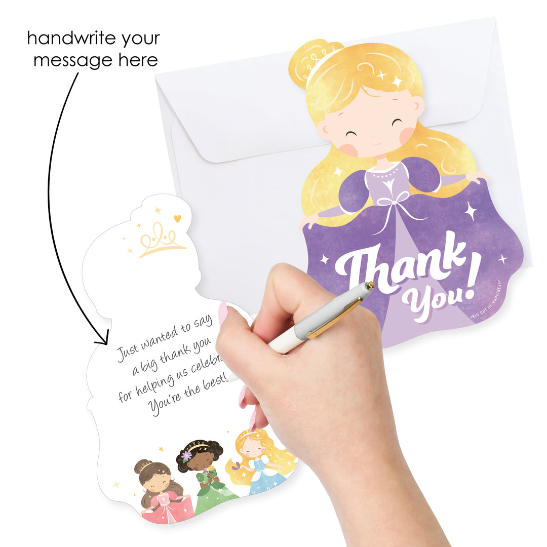 Princess Birthday Party Thank You Cards - 12 Ct
