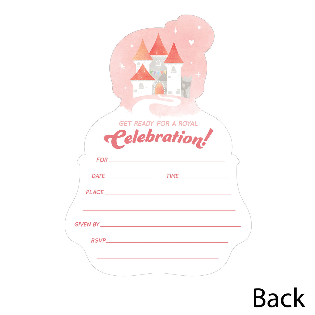 Princess Shaped Fill-In Invitations - 12 Ct