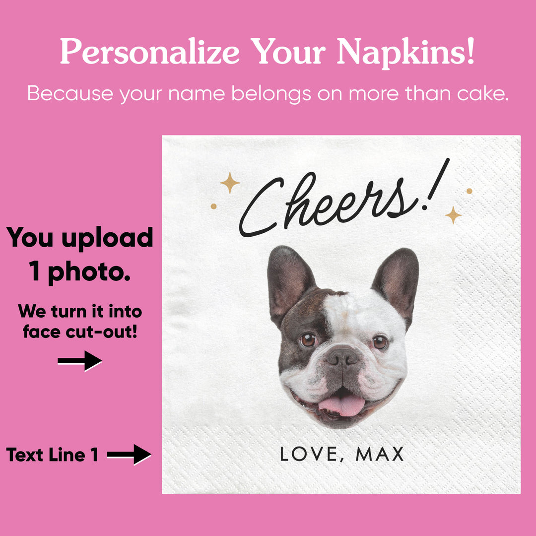 Custom Face Napkins - Cheers Pet Wedding