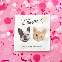 Custom Face Napkins - Cheers Pets Wedding