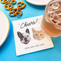 Custom Face Napkins - Cheers Pets Wedding