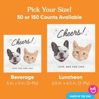Custom Face Napkins - Cheers Pets Wedding