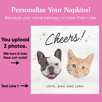 Custom Face Napkins - Cheers Pets Wedding