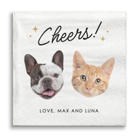 Custom Face Napkins - Cheers Pets Wedding