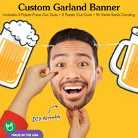Custom Face Cheers & Beers Garland Banner