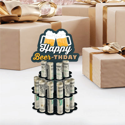Cheers and Beers Happy Birthday - DIY Birthday Party Money Holder Gift - Cash Cake