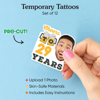 Custom Cheers and Beers Temporary Tattoos - 12 Ct
