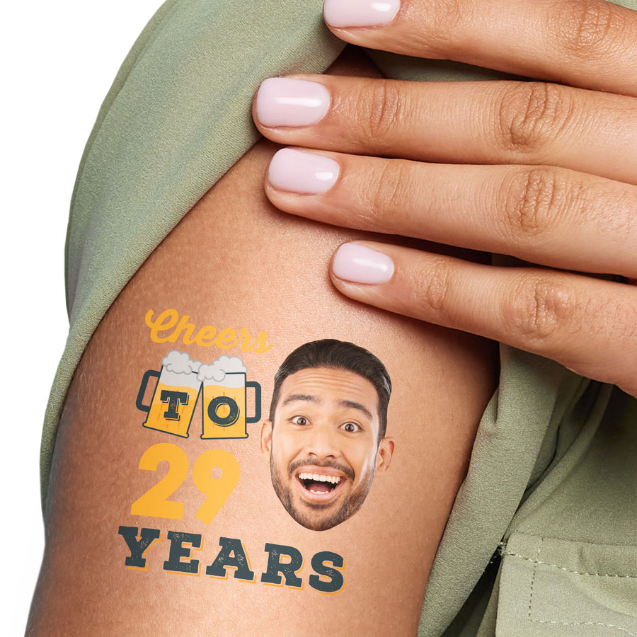 Custom Cheers and Beers Temporary Tattoos - 12 Ct