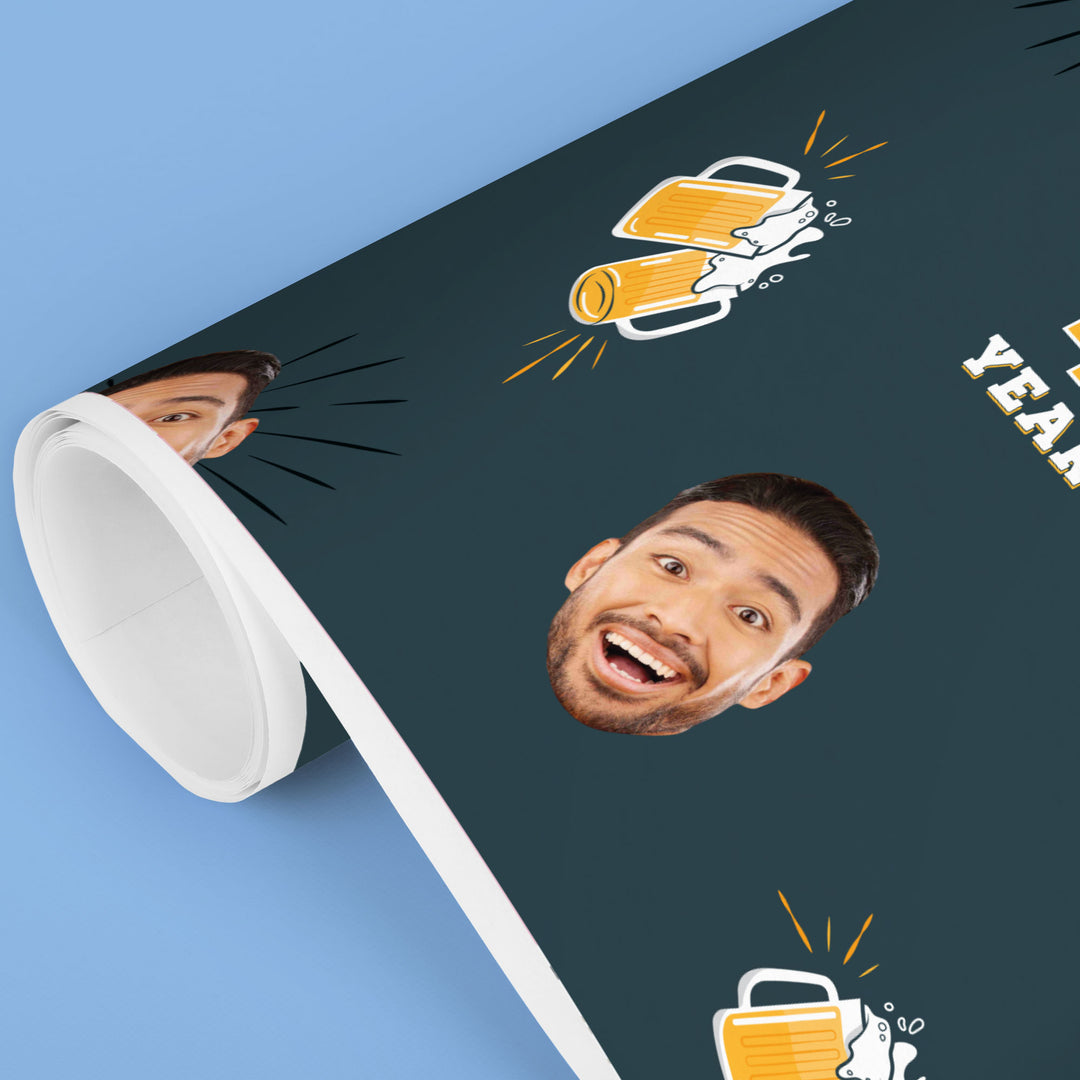 Custom Face Wrapping Paper - Cheers & Beers