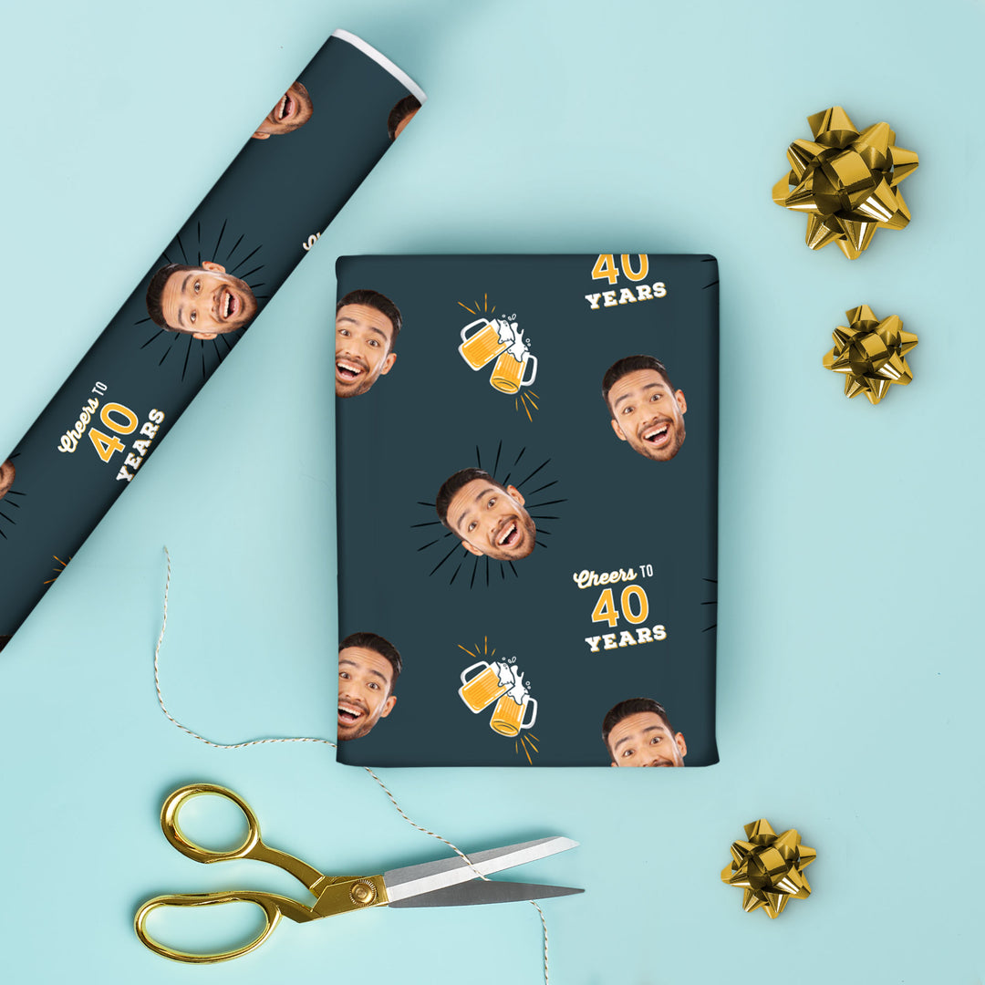 Custom Face Wrapping Paper - Cheers & Beers
