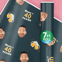 Gift Wrap with 'Cheers to 40 Years' text 