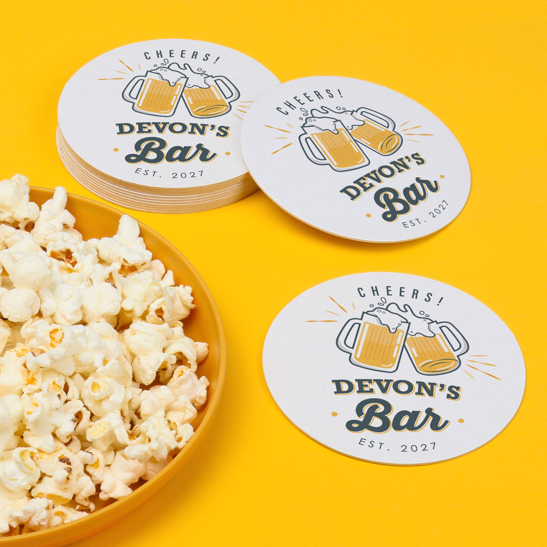 Custom Text Coasters - Beer Bar