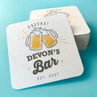 Custom Text Coasters - Beer Bar