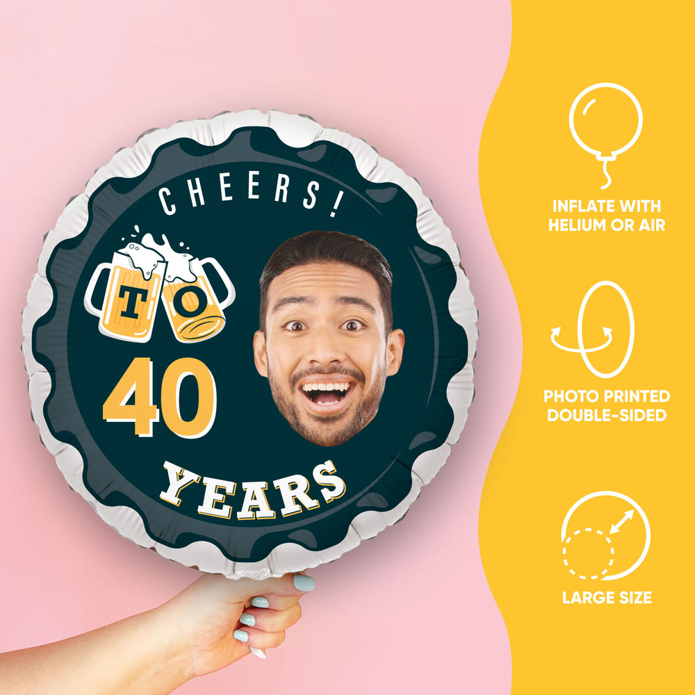 Custom Face Balloon - Cheers & Beers - Double Sided - 1 Ct