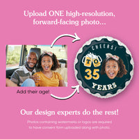 Custom Face Balloon - Cheers & Beers - Double Sided - 1 Ct