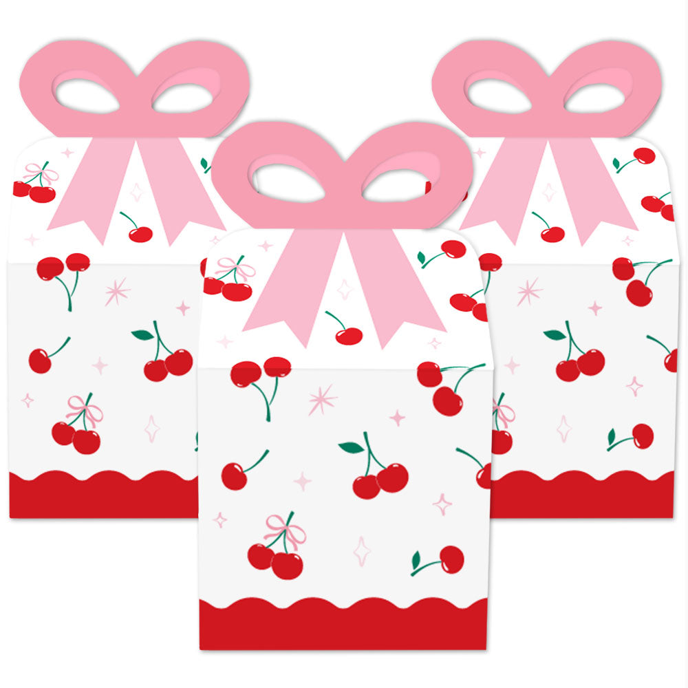 Cherry Bow Boxes - 12 Ct