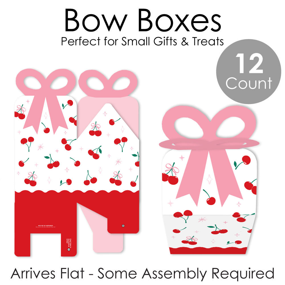 Cherry Bow Boxes - 12 Ct
