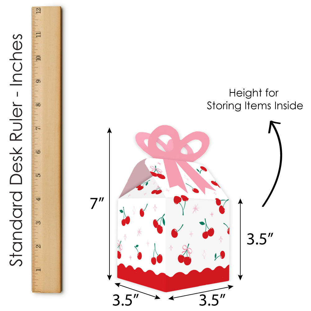 Cherry Bow Boxes - 12 Ct