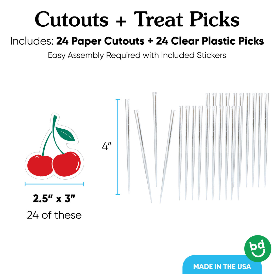 Cherry Treat Picks - 24 Ct