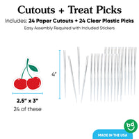 Cherry Treat Picks - 24 Ct