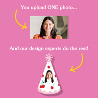Custom Face Cherry Cone Hats - 8 Ct