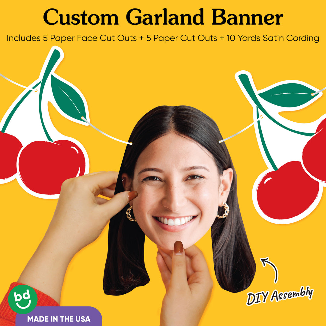Custom Face Garland Banner - Cherry