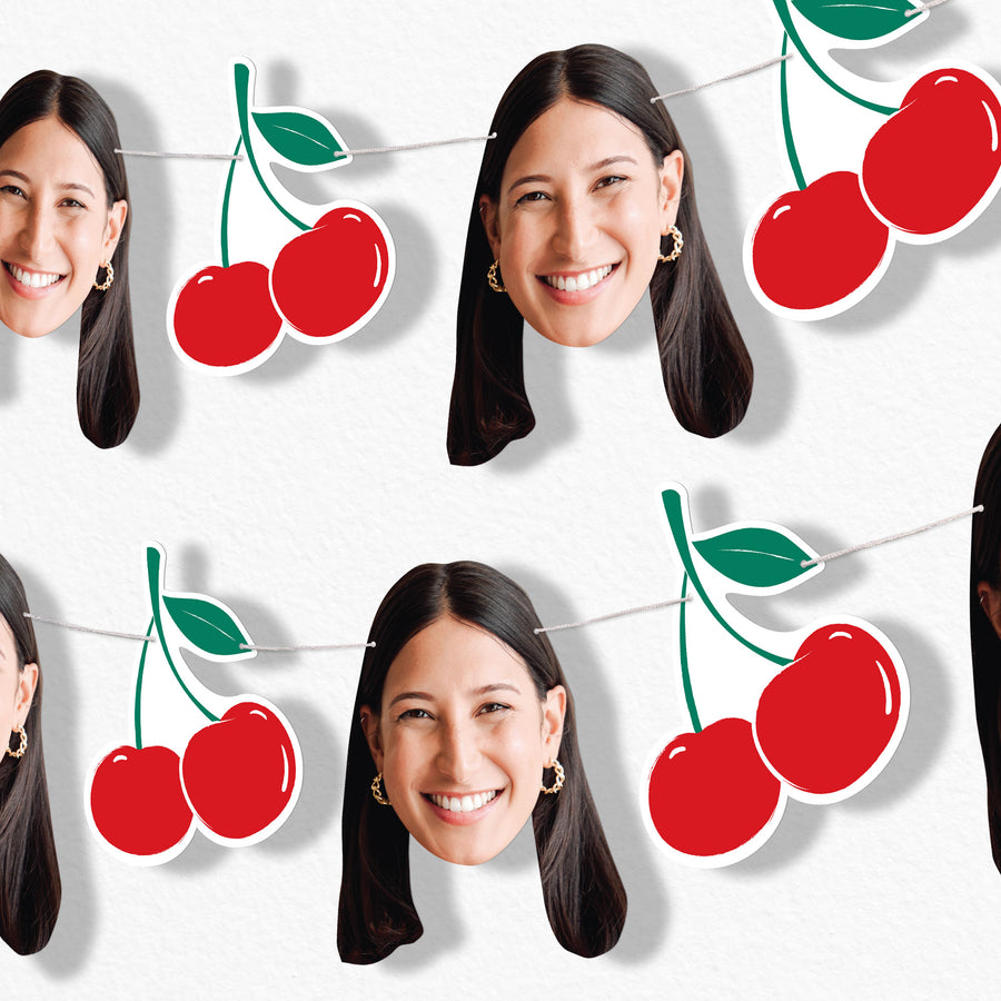 Custom Face Garland Banner - Cherry