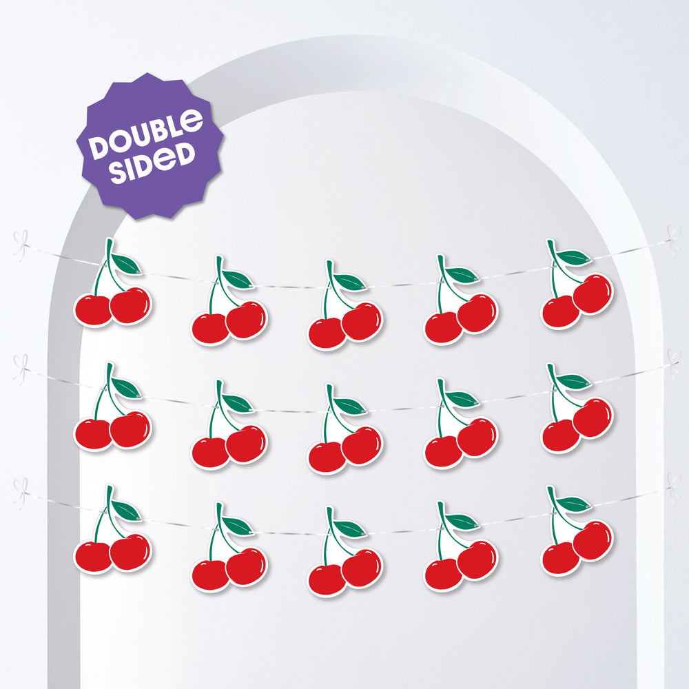 Cherry Garland Banner - 15 Pc
