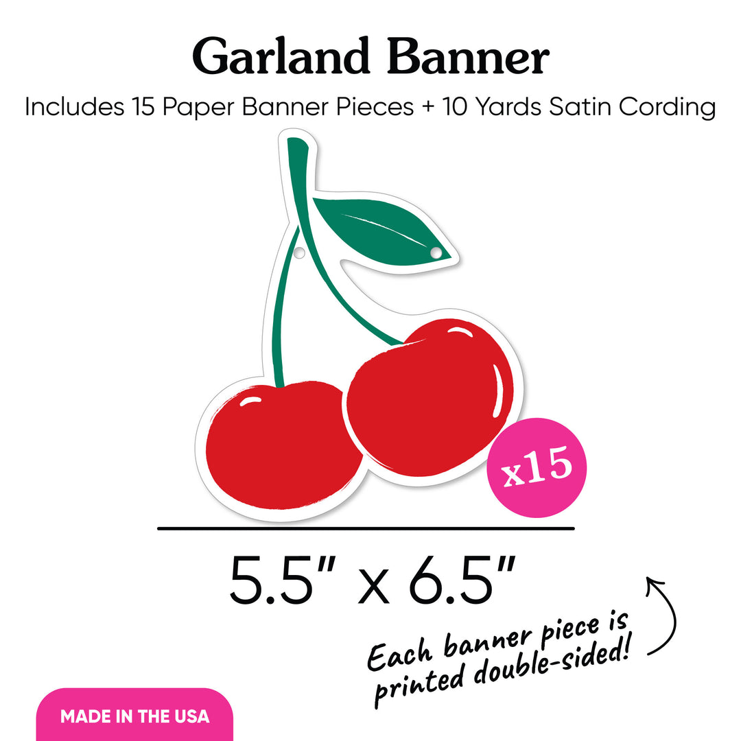 Cherry Garland Banner - 15 Pc