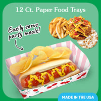 Cherry Paper Food Trays - 12 Ct