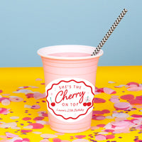 Custom Face Party Cups - Cherry - 16 Ct